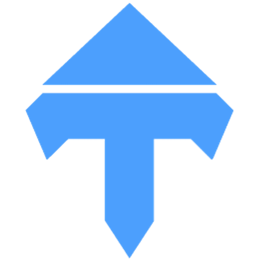 Elevate icon: blue mark on black